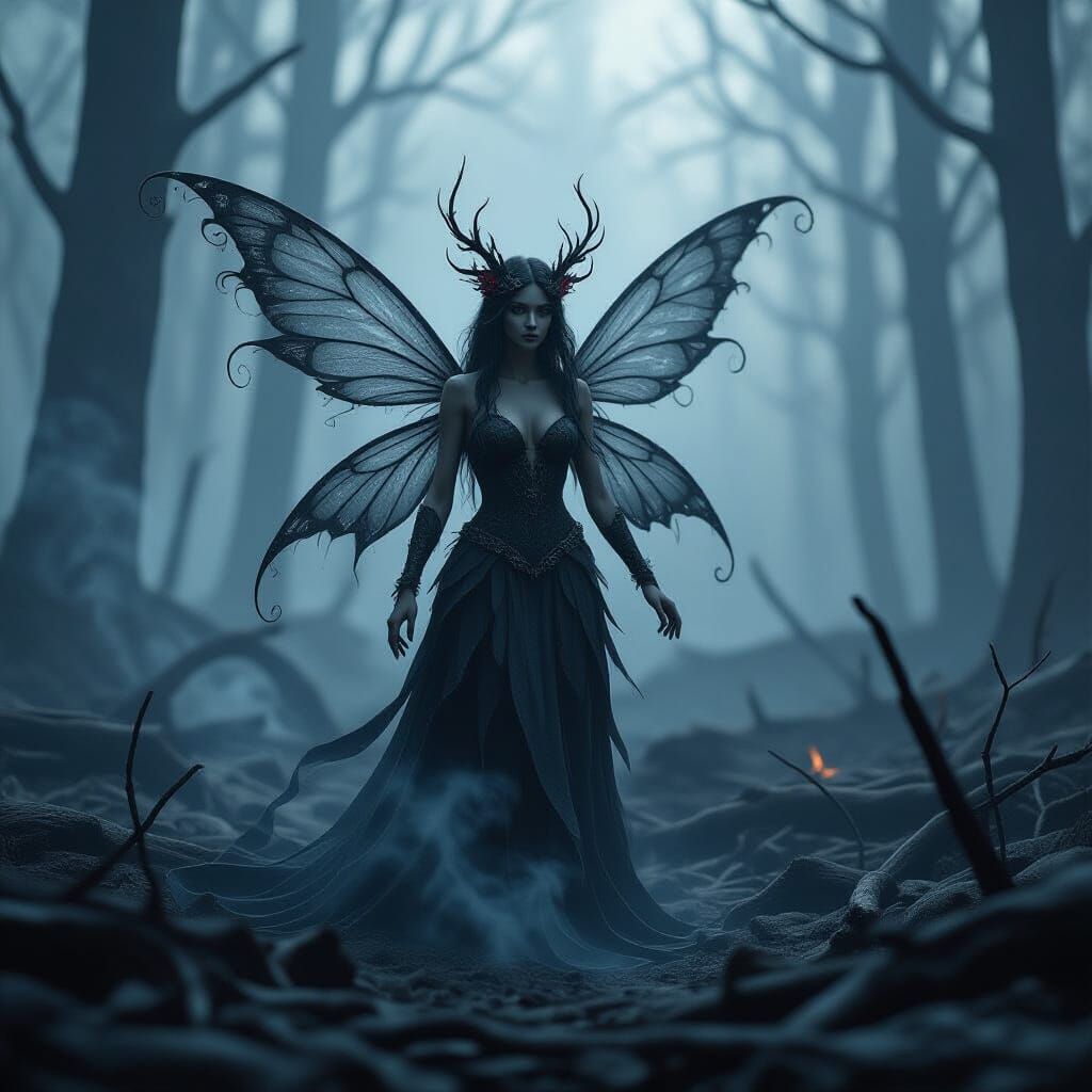 Ethereal Smoke Fairy in Charred Forest