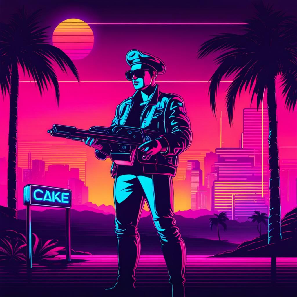 Synthwave Neon Retro Cake