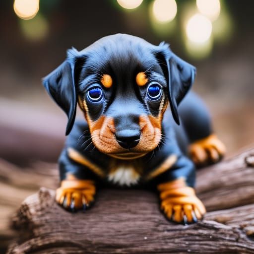 Playful Puppies and Kittens with Glowing Eyes