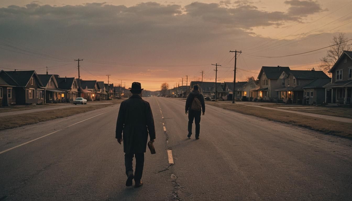 Noir Film Still: Traveler at Dusk