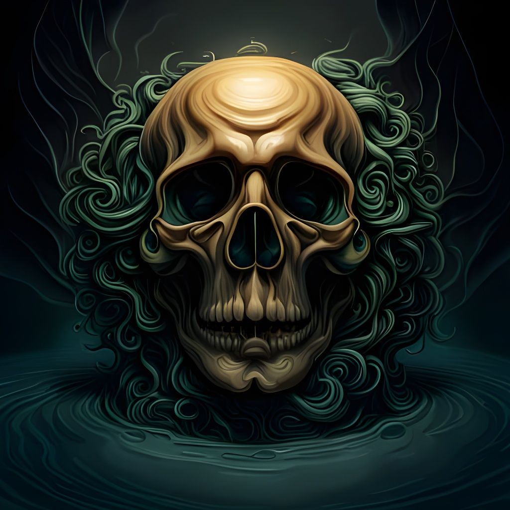 Skull: Masterful Surrealism in Digital Illustration