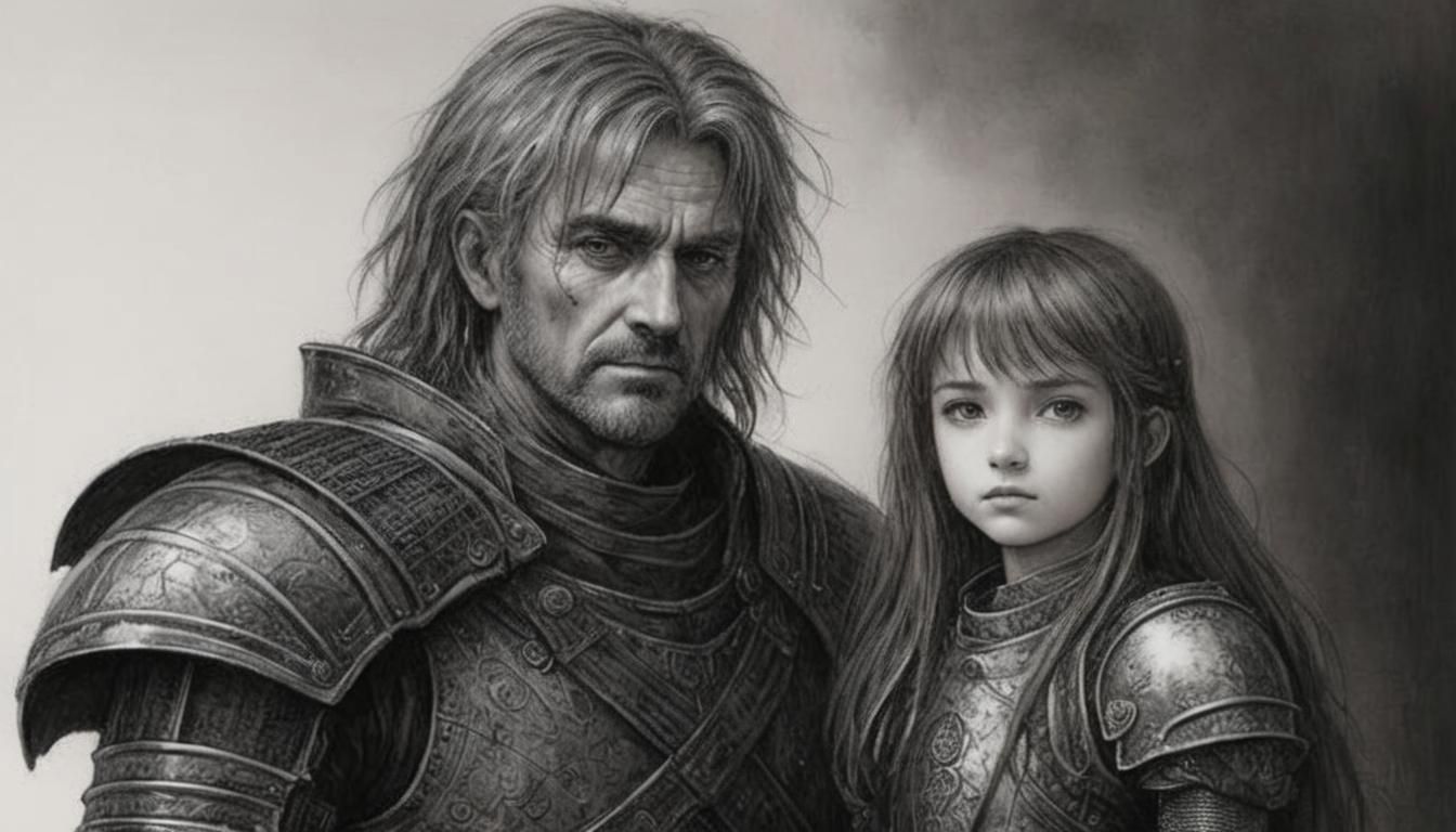 Knight and Apprentice Portrait in Luis Royo Style