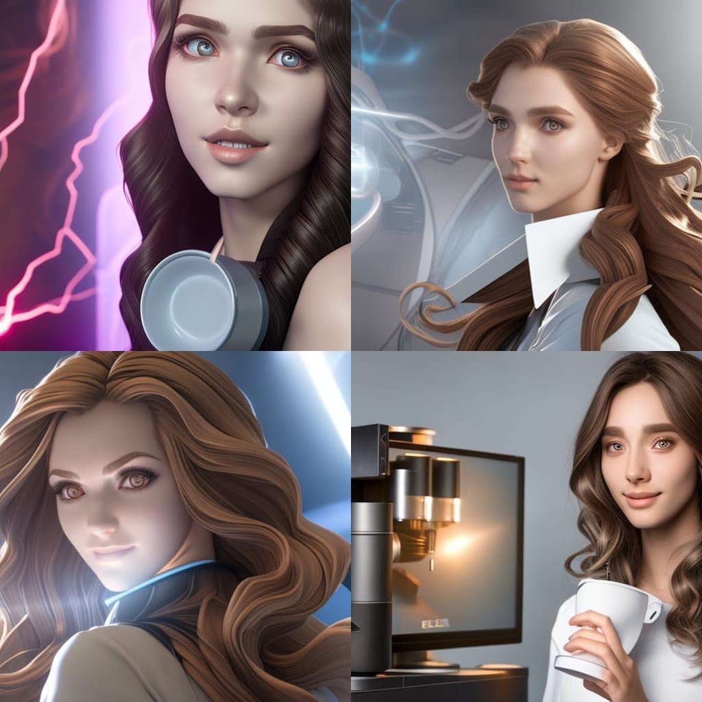 Medical Student Portrait with Electron Microscope