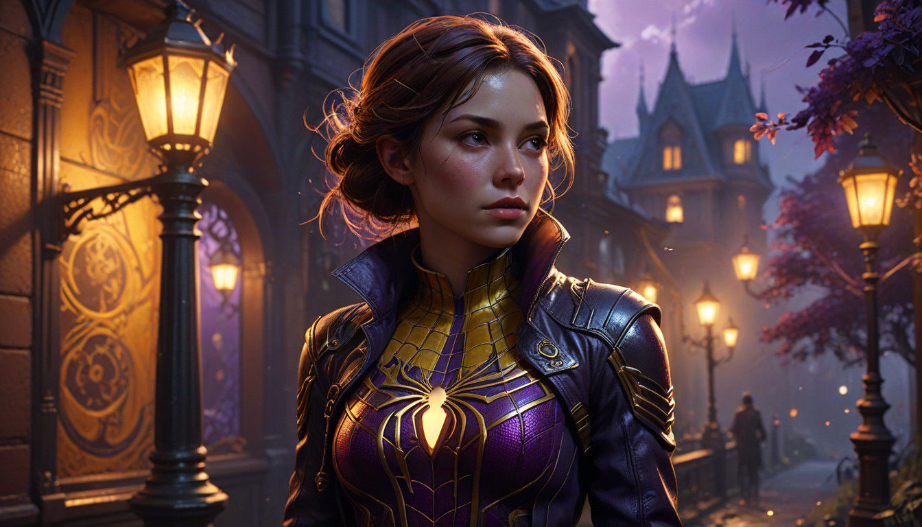 Surreal Dark Fantasy Portrait of Evi Spider-Man by Gaslight