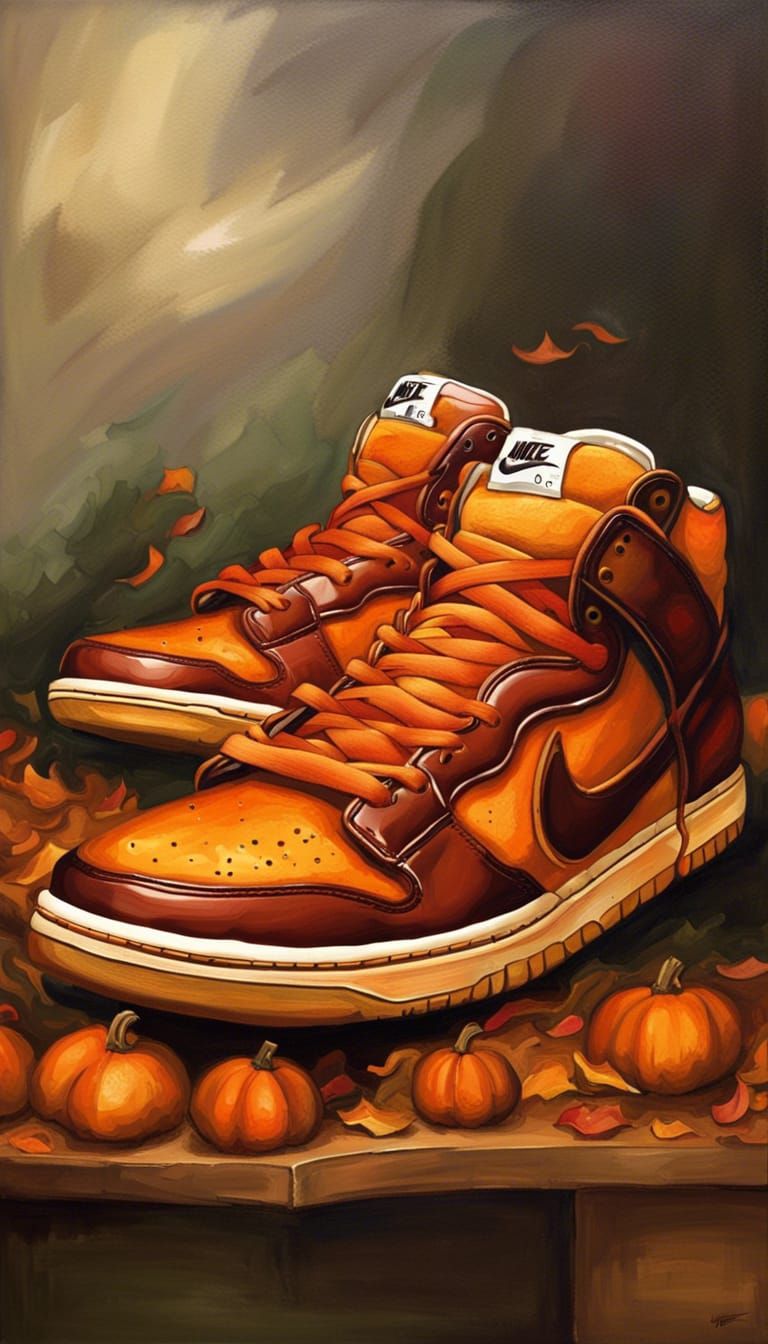 Nike SB Dunk Pumpkin Pie Oil Painting