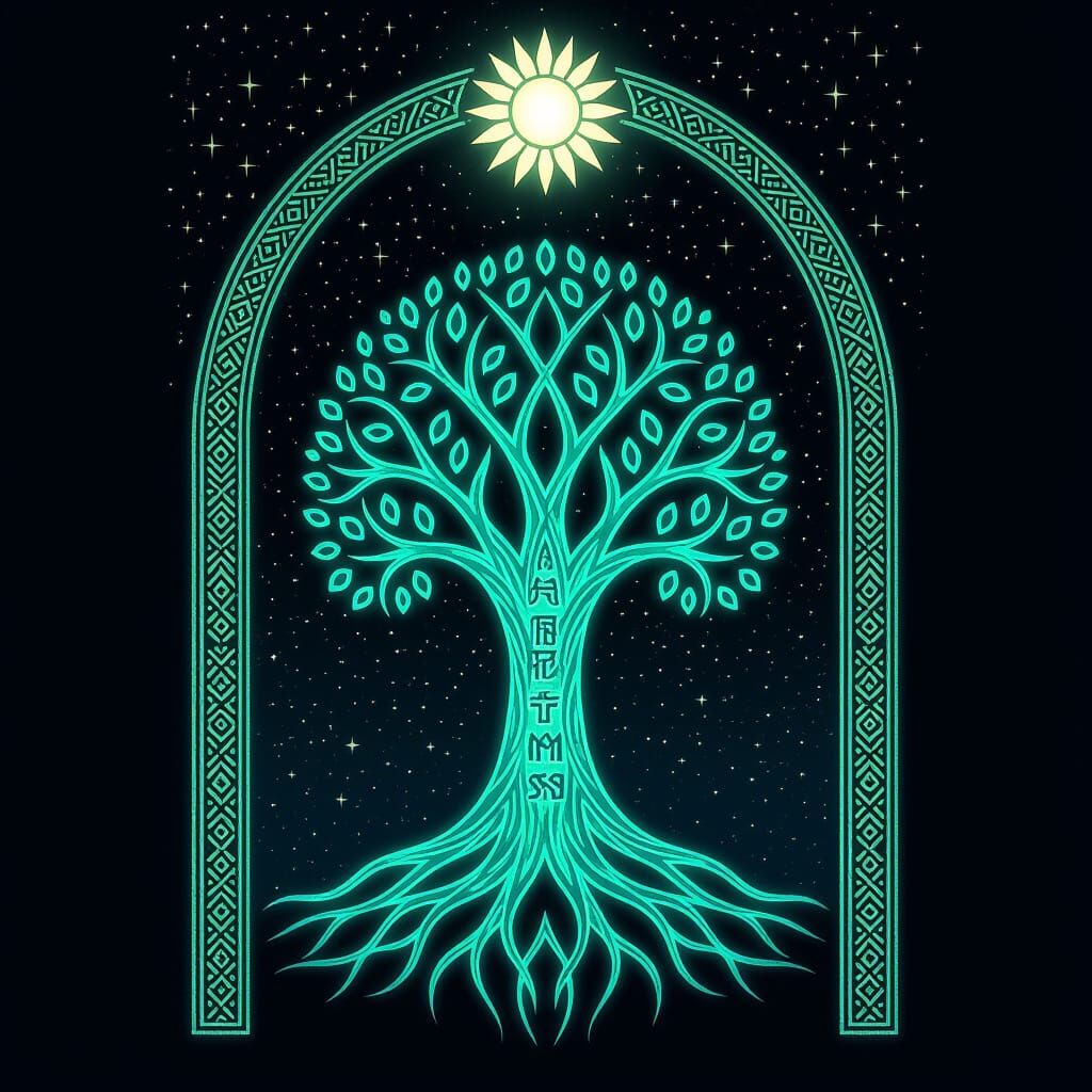 Ayleid Life-Tree Banner In Elder Scrolls Style