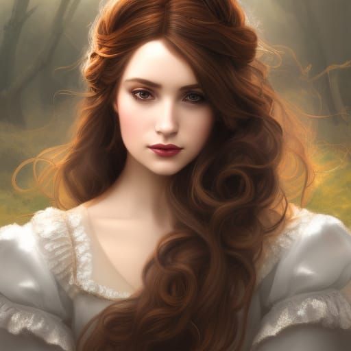 Regency Princess Portrait in Hyperdetailed Fantasy Style