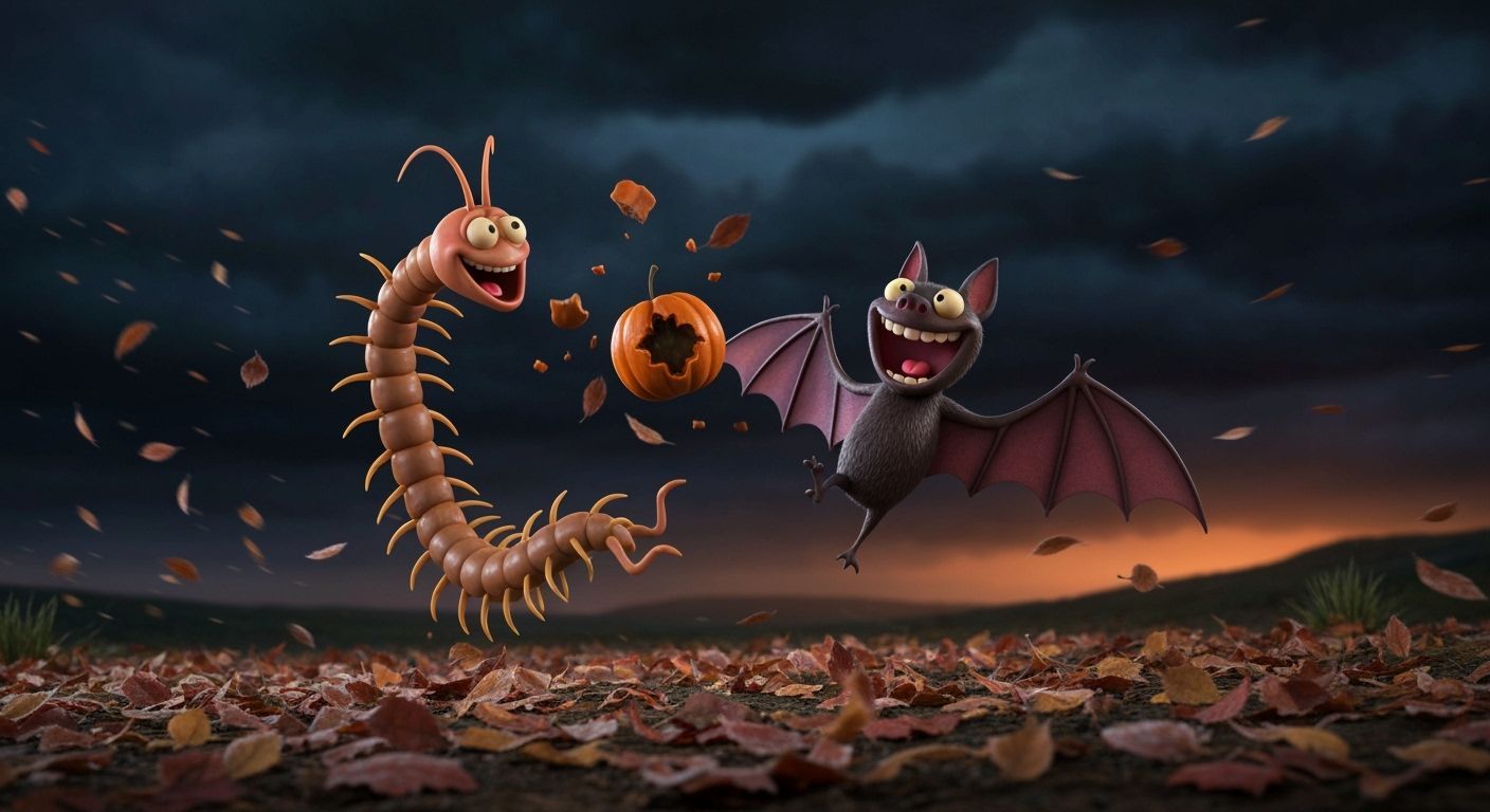 Tim Burton Style Claymation: Centipede and Bat Fun