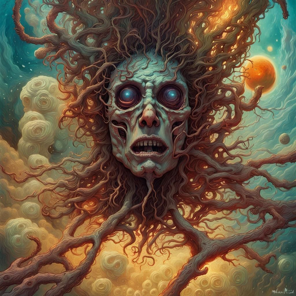 Hyperdetailed Horror Concept Art as Impasto Artwork