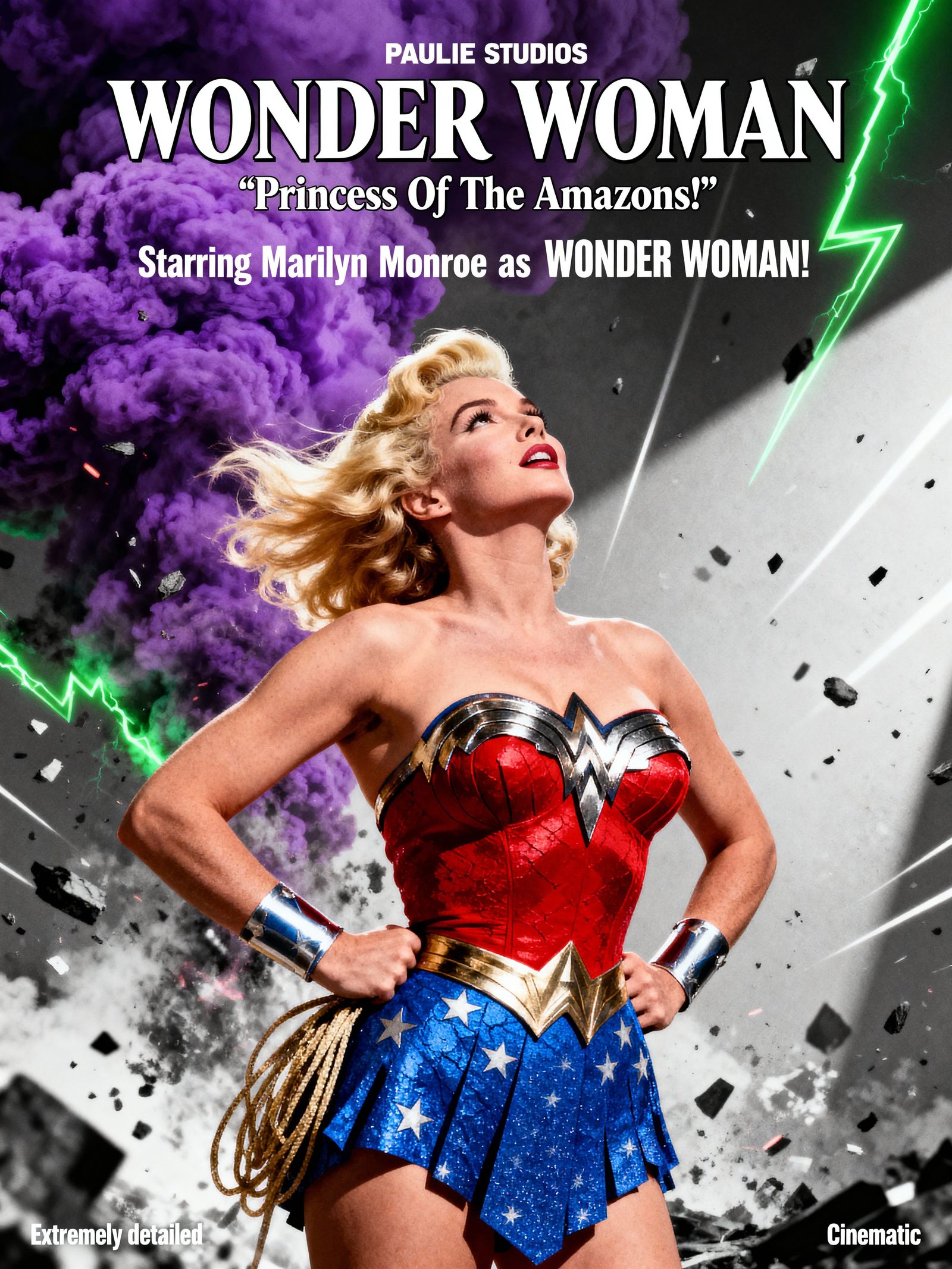 Marilyn Monroe as Wonder Woman Movie Poster