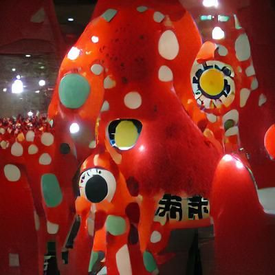 Kusama Inspired AI Art: Repetitive Patterns