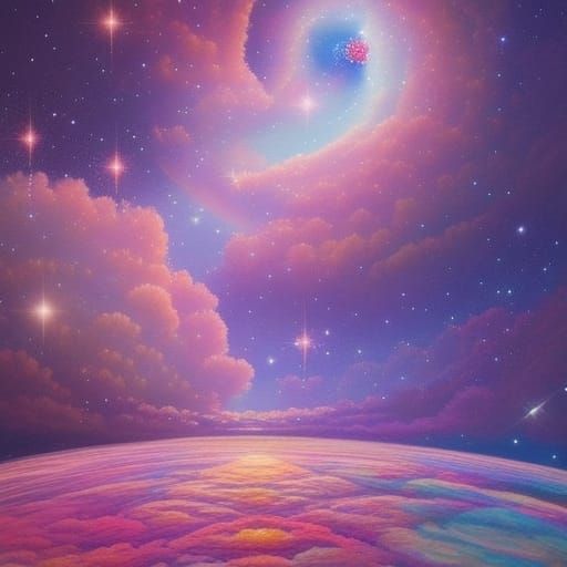 The Cosmic Nursery: Surreal Dreamlike Illustration