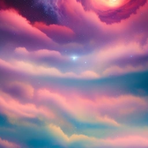 Cosmic Nursery: A Surreal Dreamlike Illustration