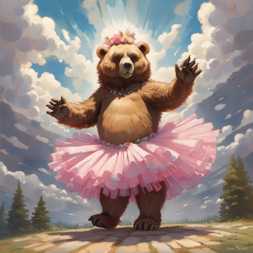 <lora:Soft Animals:1.0> A totally embarrassed bear wearing a...