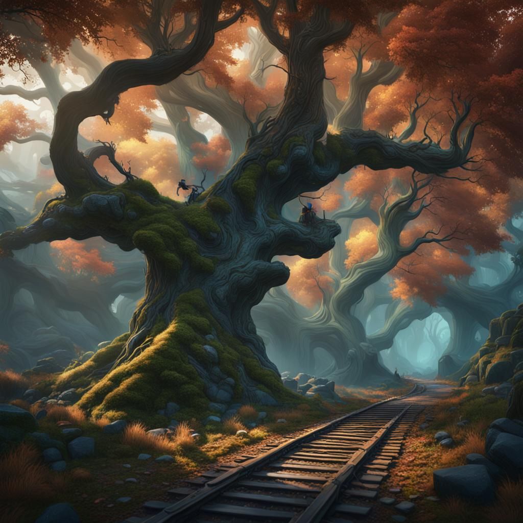 Fantastical Forest Matte Painting in Deep Color
