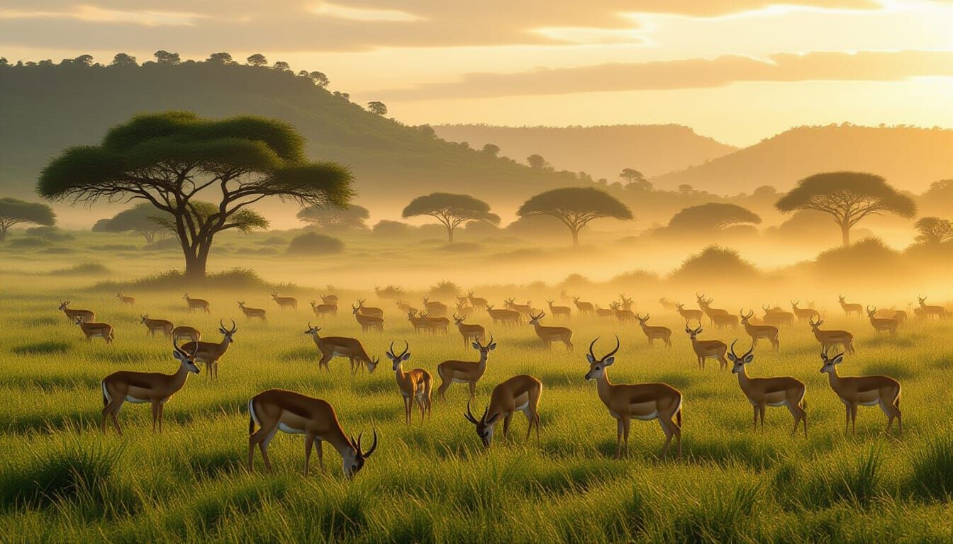 Savanna Wildlife Photography: Antelopes in Golden Light