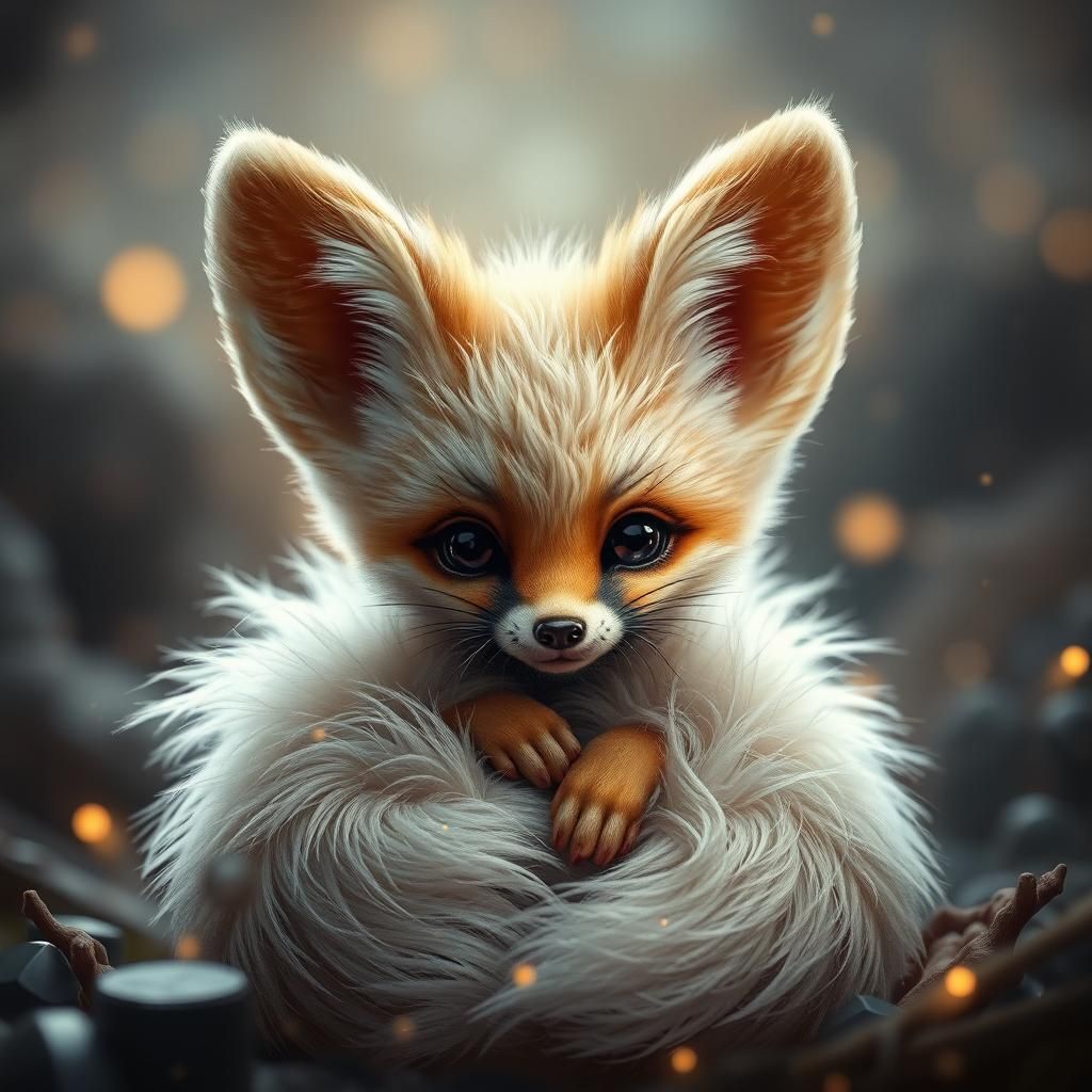 Chibi Fennec Fox in Dreamlike 3D Digital Art