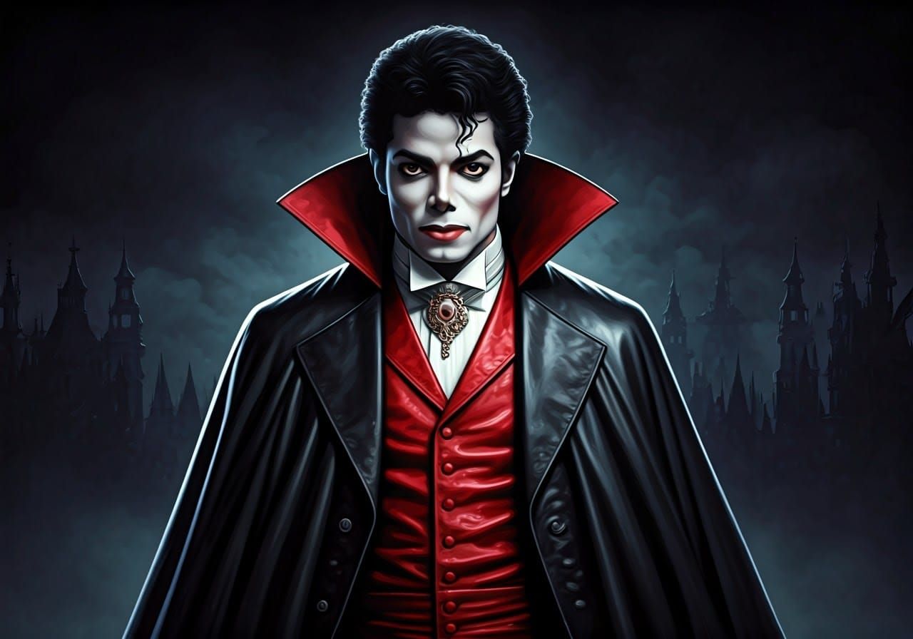 Michael Jackson as Dracula in Gothic Horror Style