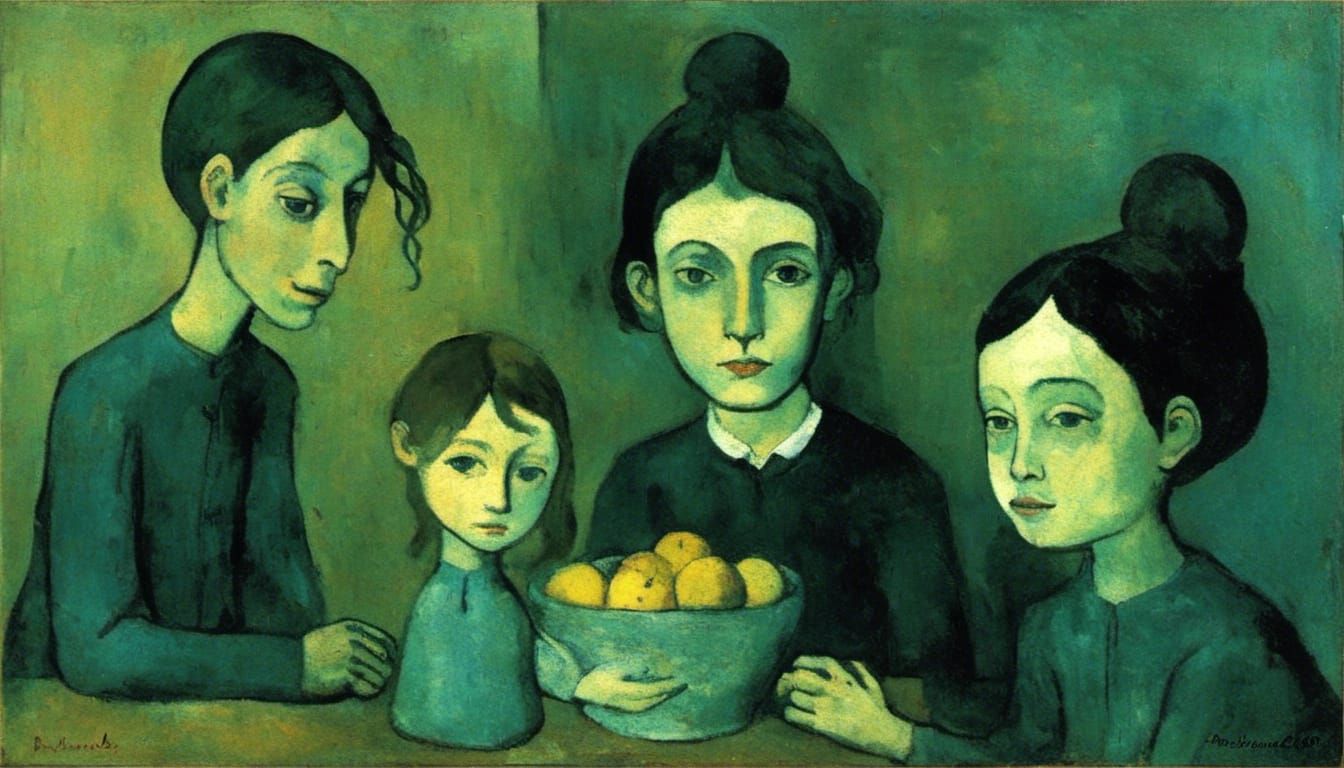 Honeycomb Structure in Blue Period Style