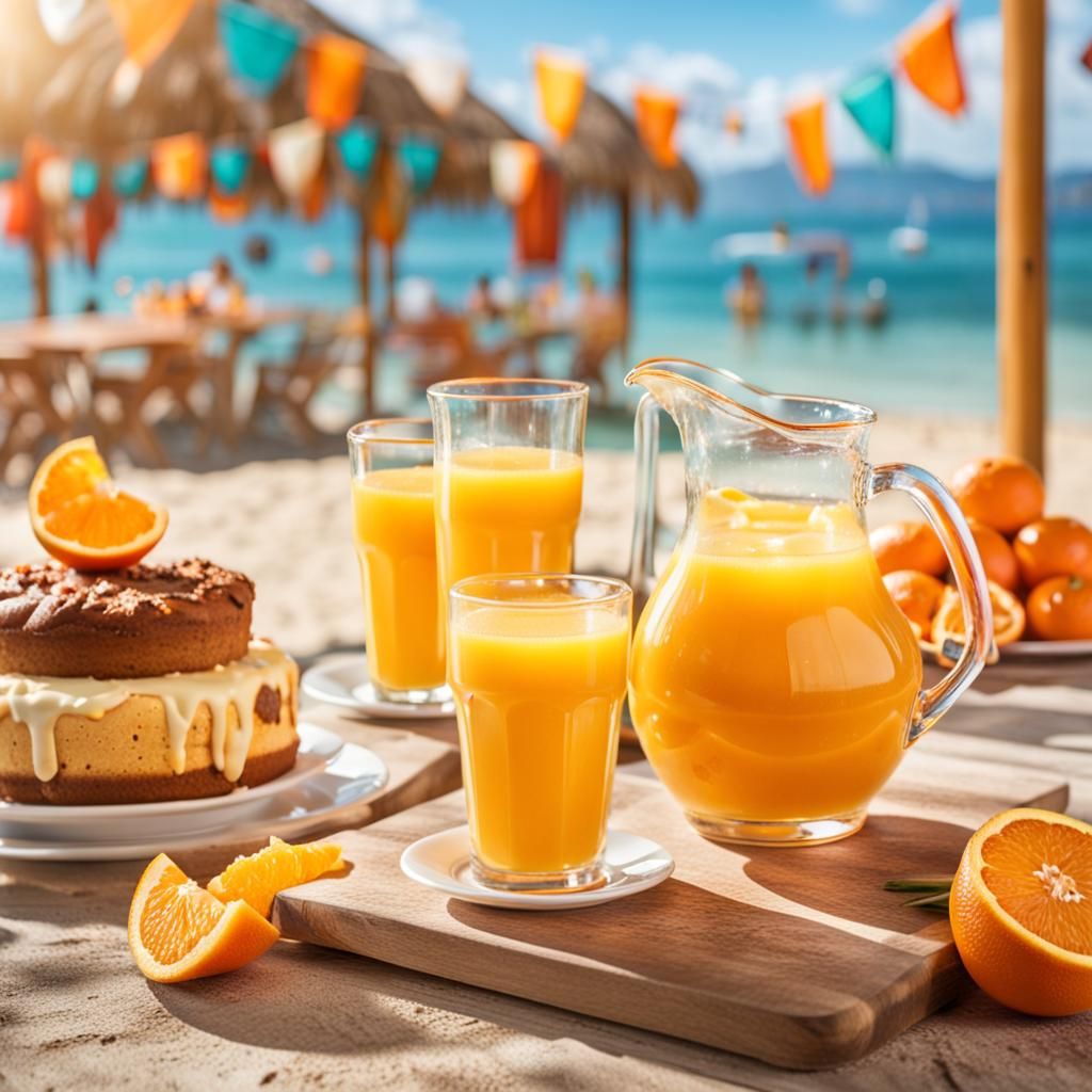 Orange Juice Jug at Beach Bar