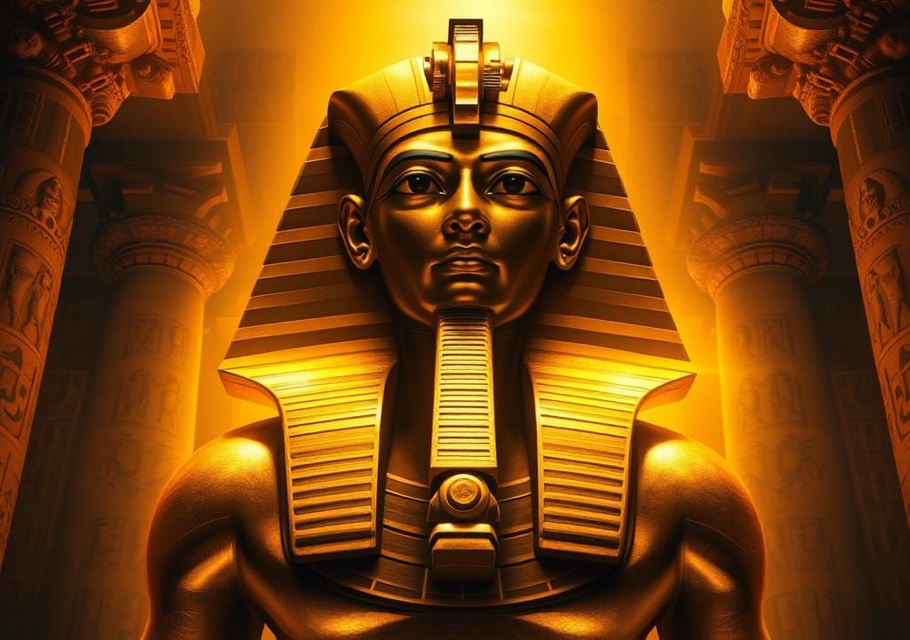 Egyptian God Thutmose in Ancient Temple Mural Style