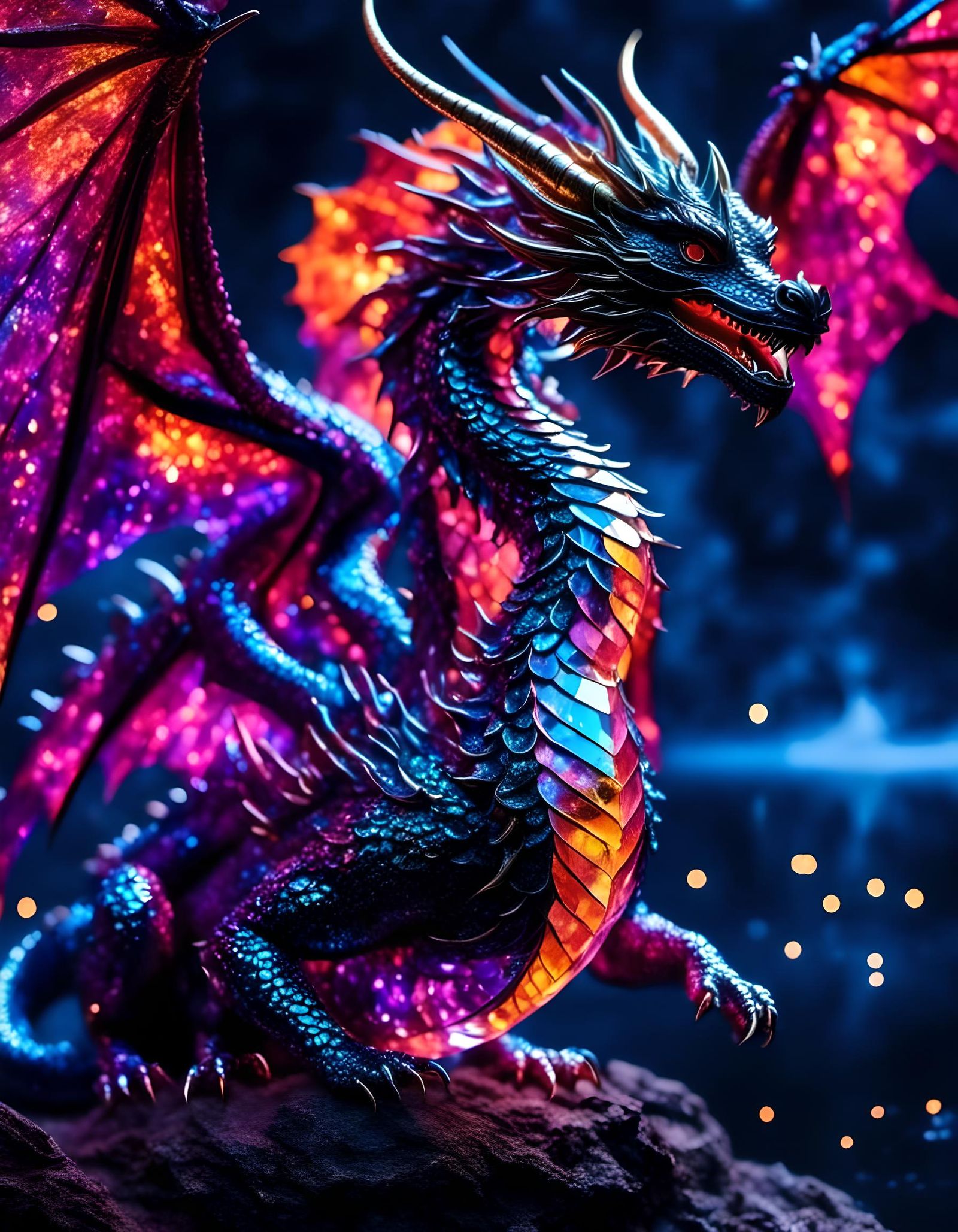 Crystal Neon Dragon