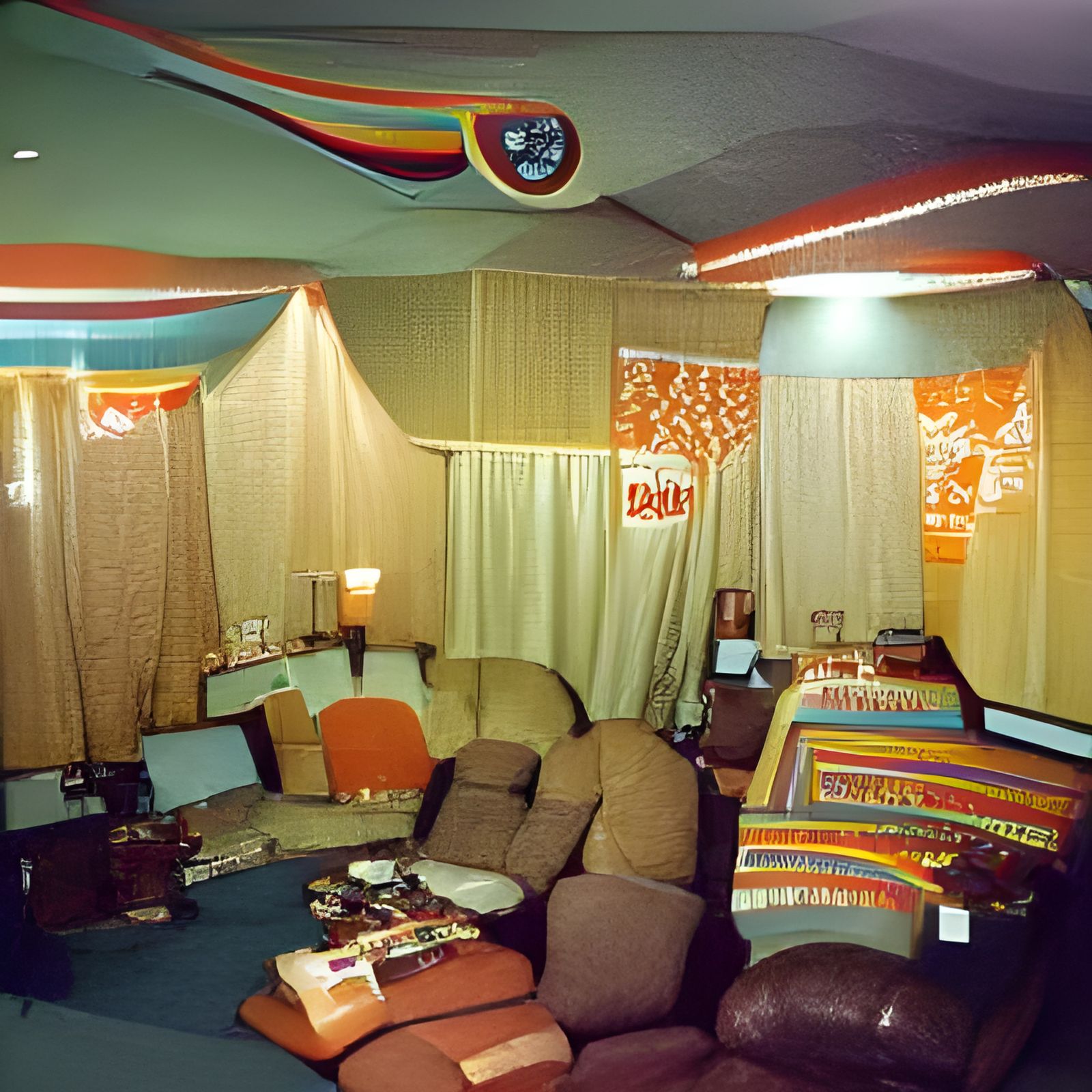 Retro 1970s Den Interior Design