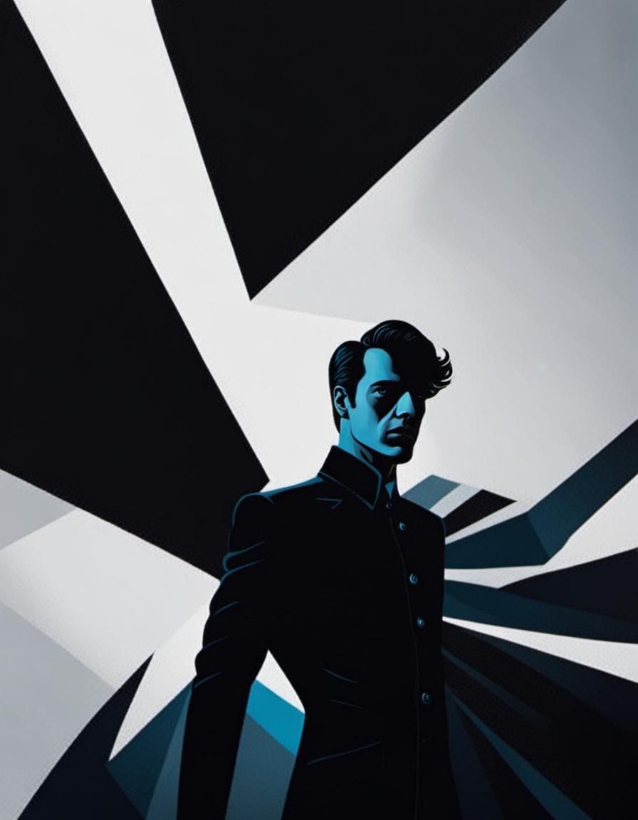 Abstract Shadow Figure in Web Comic Style