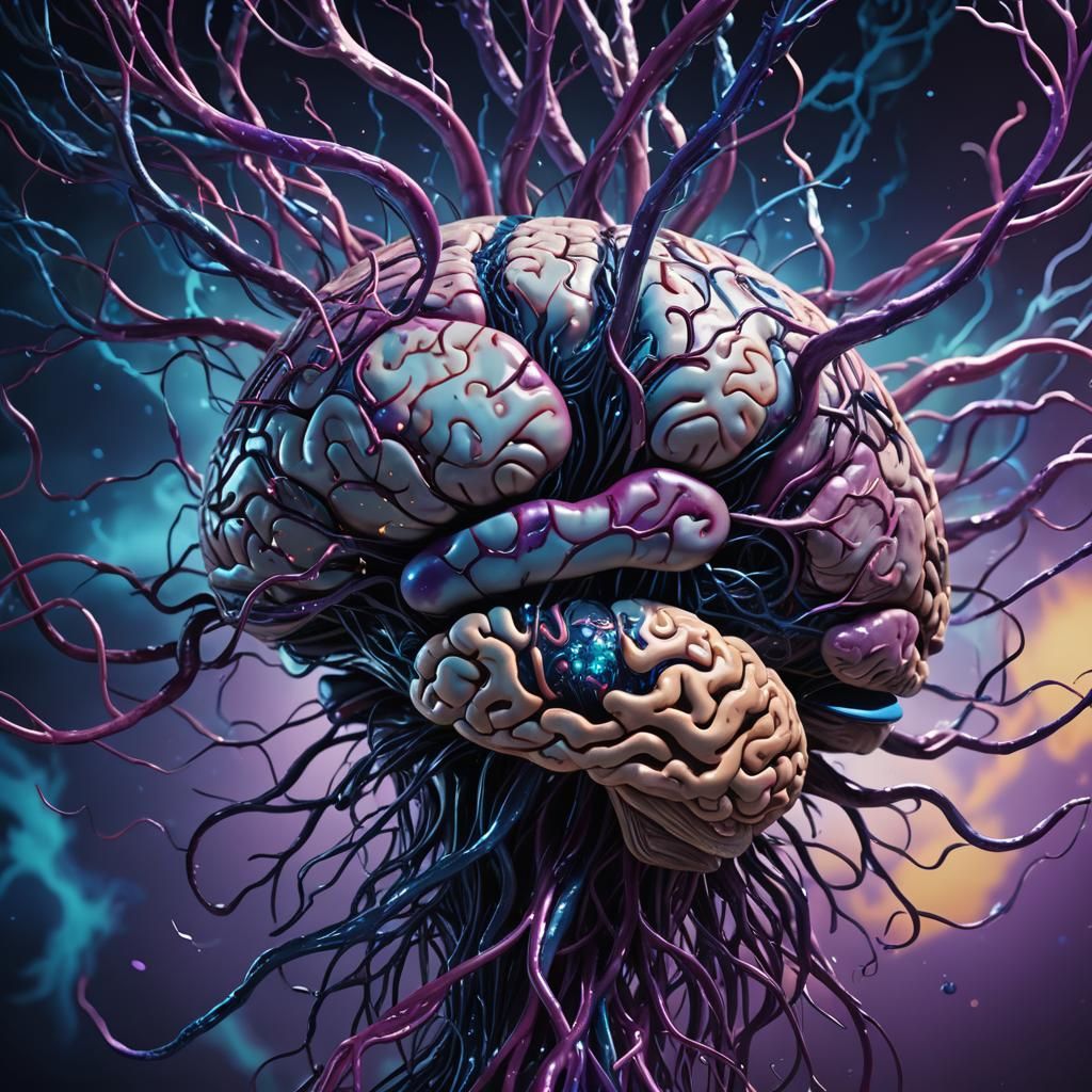 Brain Manipulation in Dark Fantasy Style