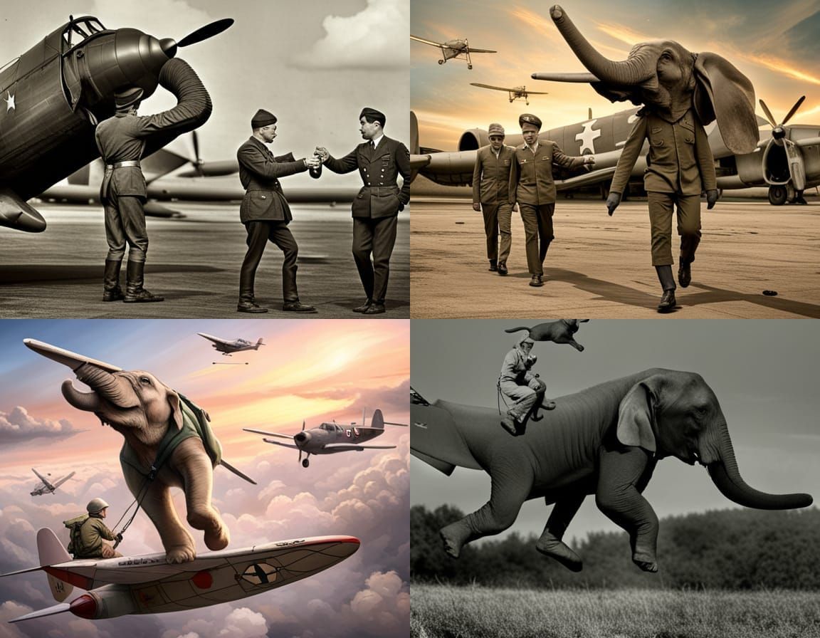 Elephants as WW2 Fighter Pilots