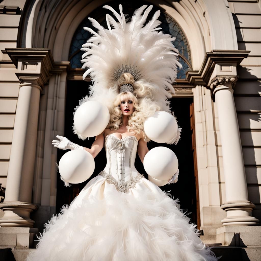Extravagant Winter Bride in Rococo Style