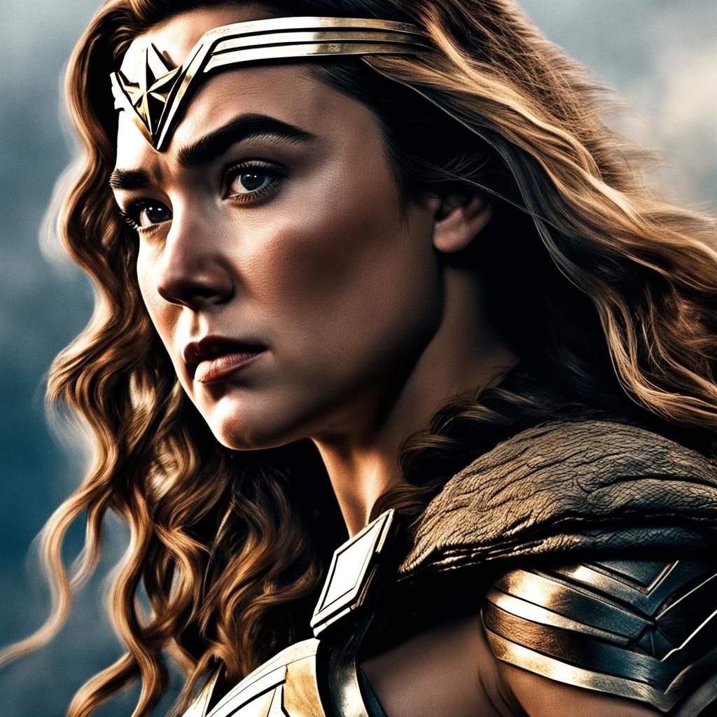 Florence Pugh as Wonder Woman: Hyperrealistic Image