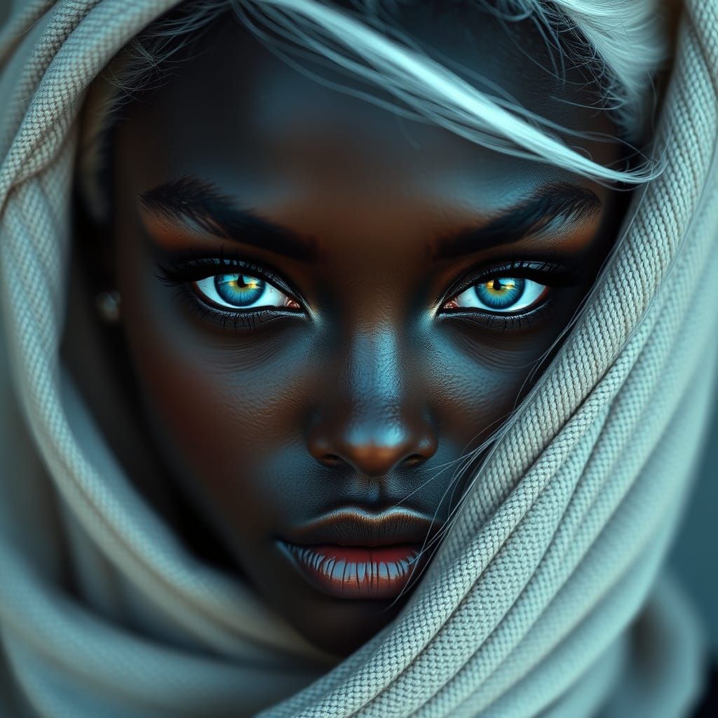 Striking Portrait of a Woman with Heterochromia