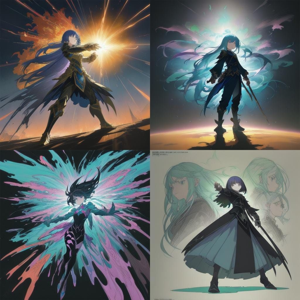 Fantasy Female Character Concept Art in Anime Style