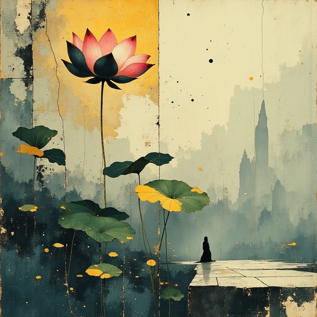 Decaying Lotus Blooms Anew in Japanese Aesthetic Minimalism