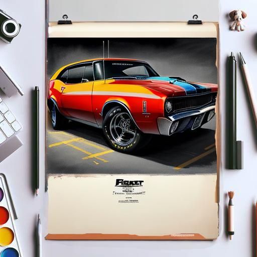 American Muscle Car Poster Art