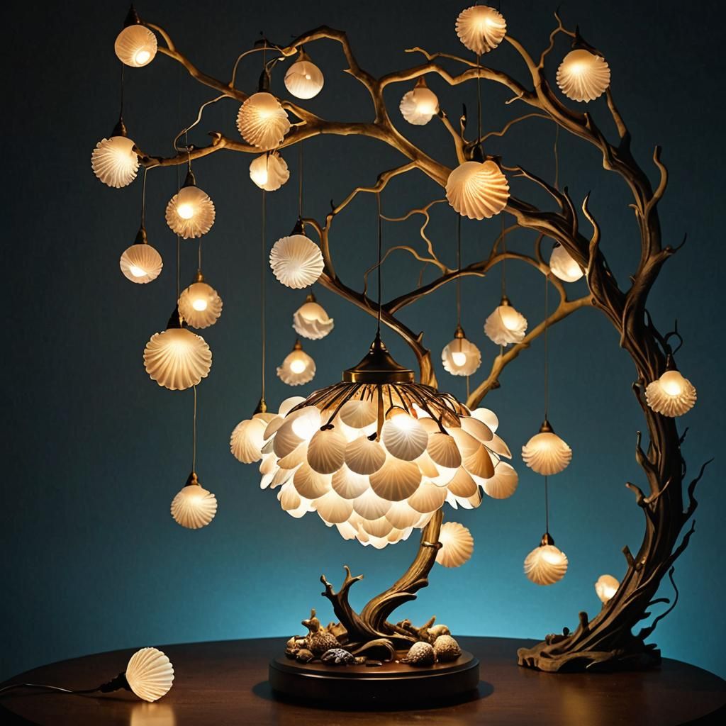 Surreal Lamps in a Dreamlike Scene