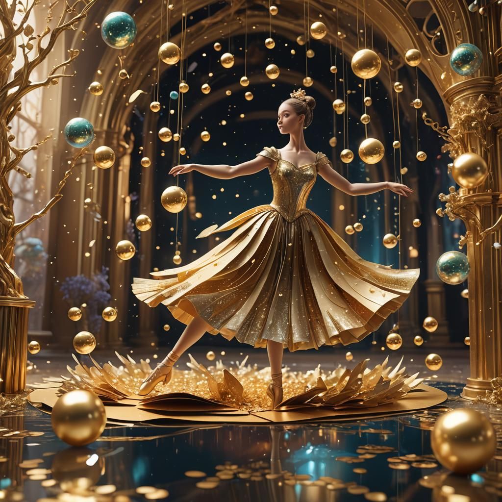 Ballerina in Fantasy Pop-Up Book: Matte Painting