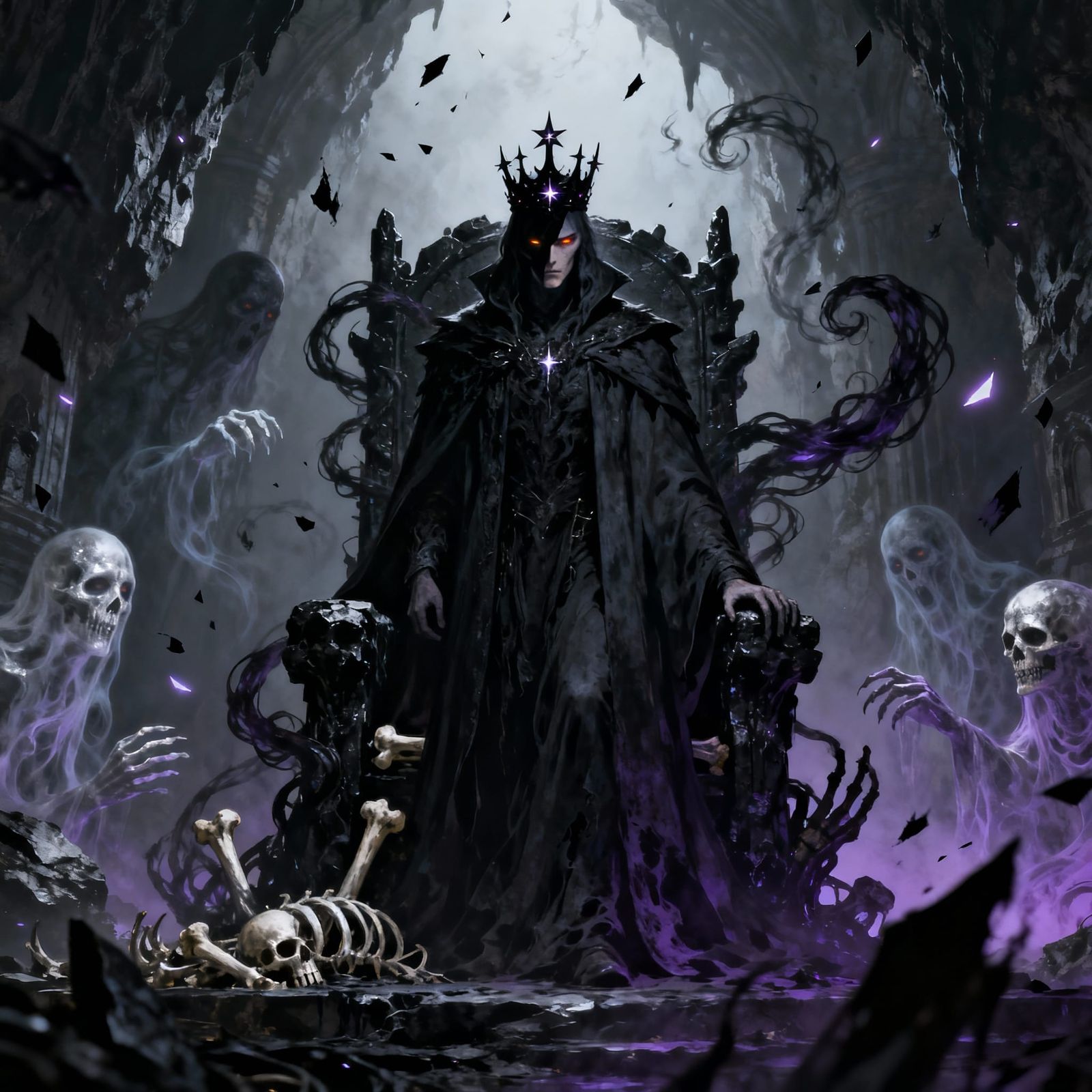 Shadow King in Obsidian and Violet