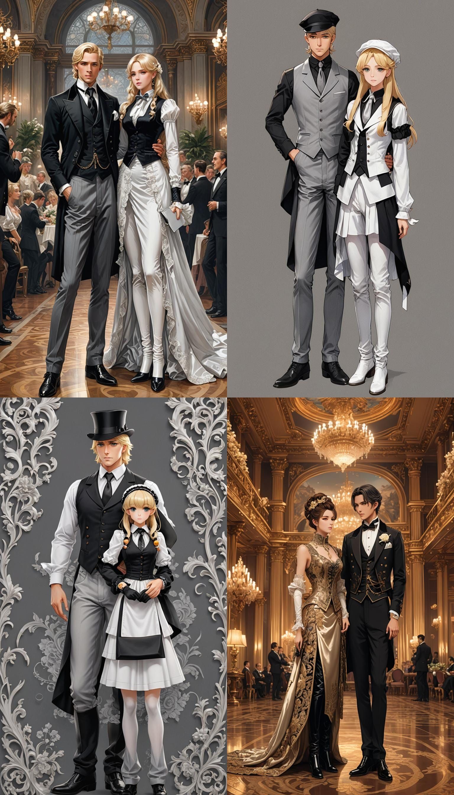 1880s Couple in Anime Style