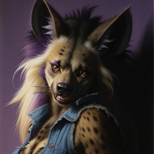 Furry She-Hyena at the Gates of Hell