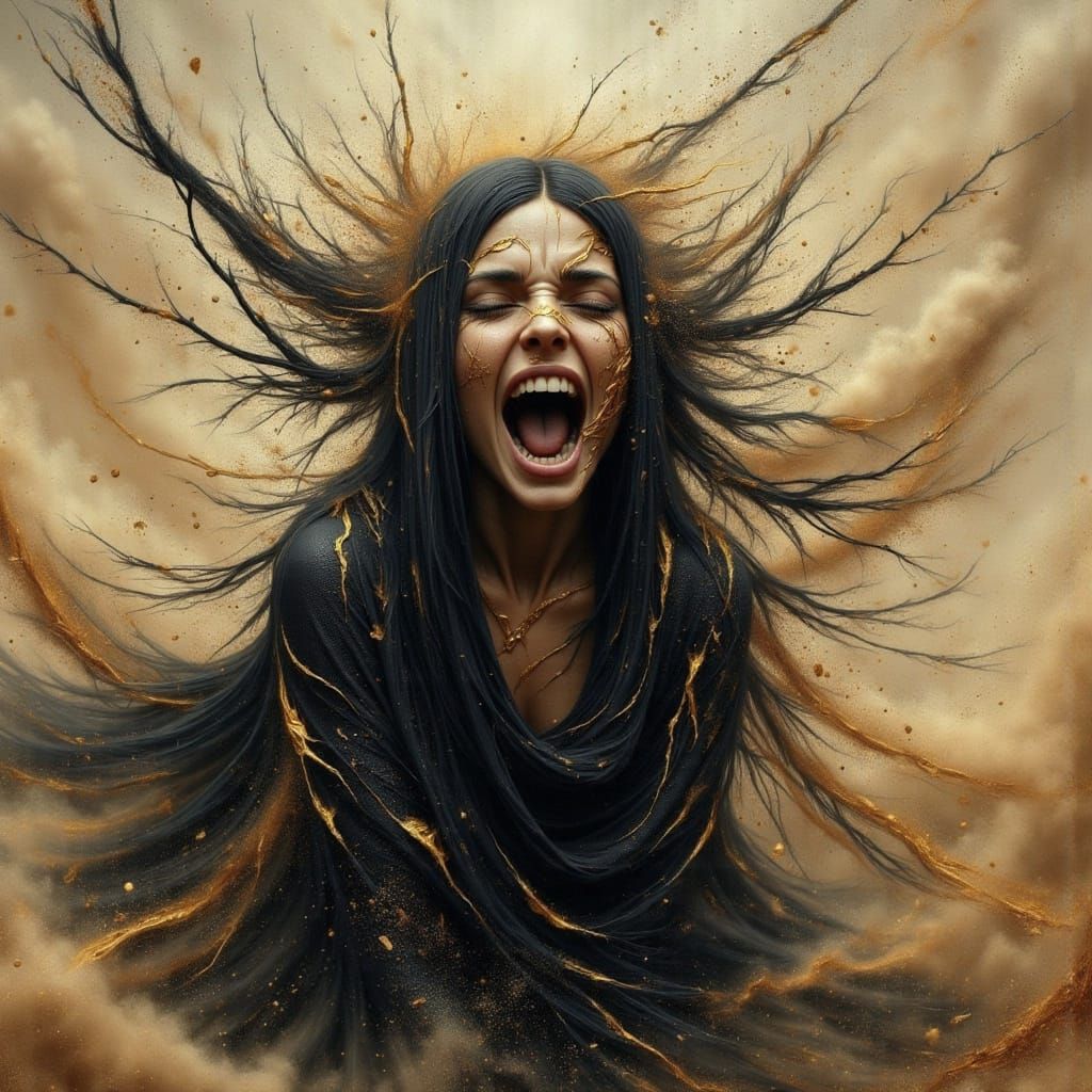 Ethereal Scream in a Turbulent Night