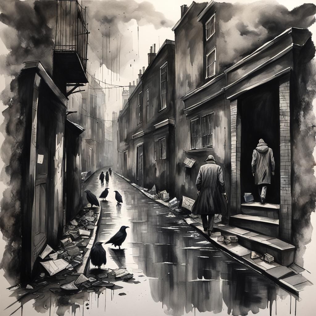 Sinister London Back Alley in Charcoal