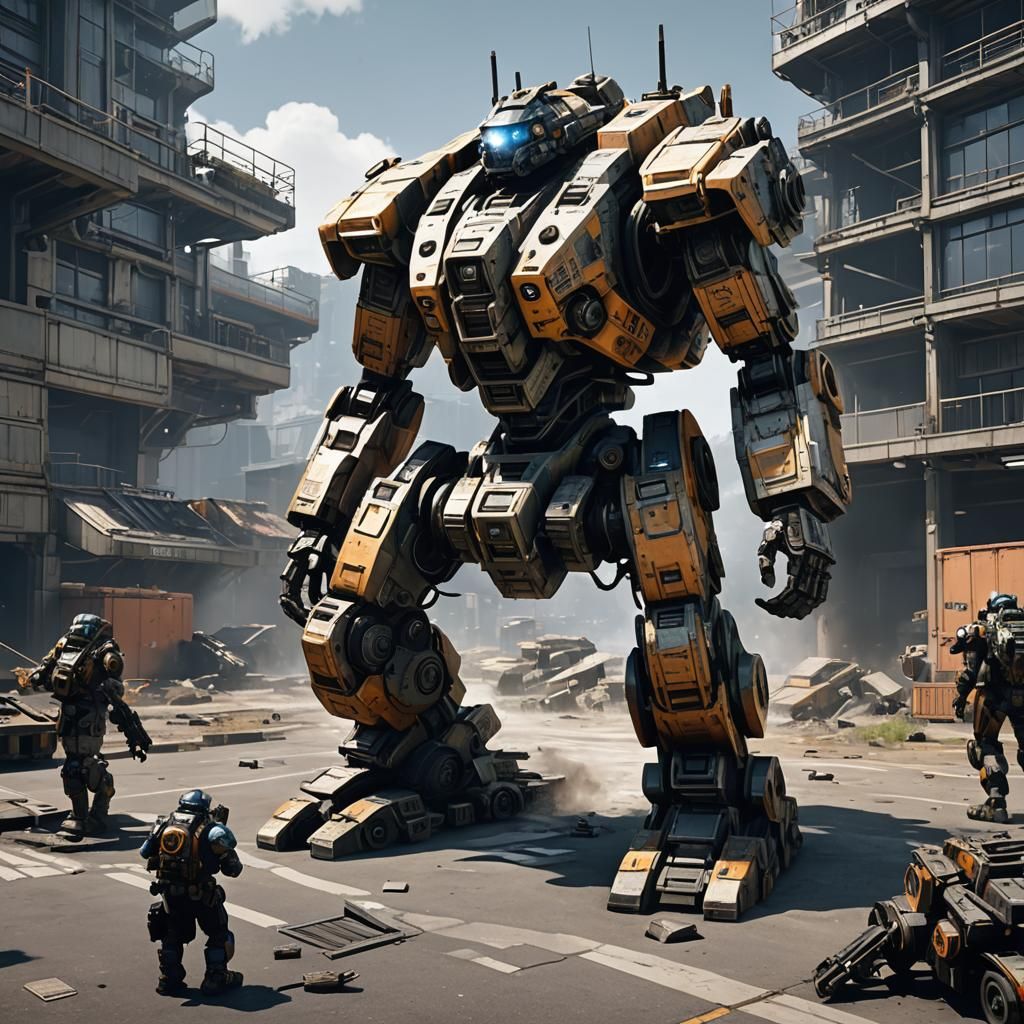 Futuristic Armored Mech Fusion: Sci-Fi Concept Art