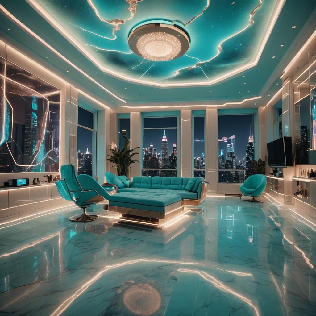 Luxury Room with Neon Infinity Pool in Neon Noir