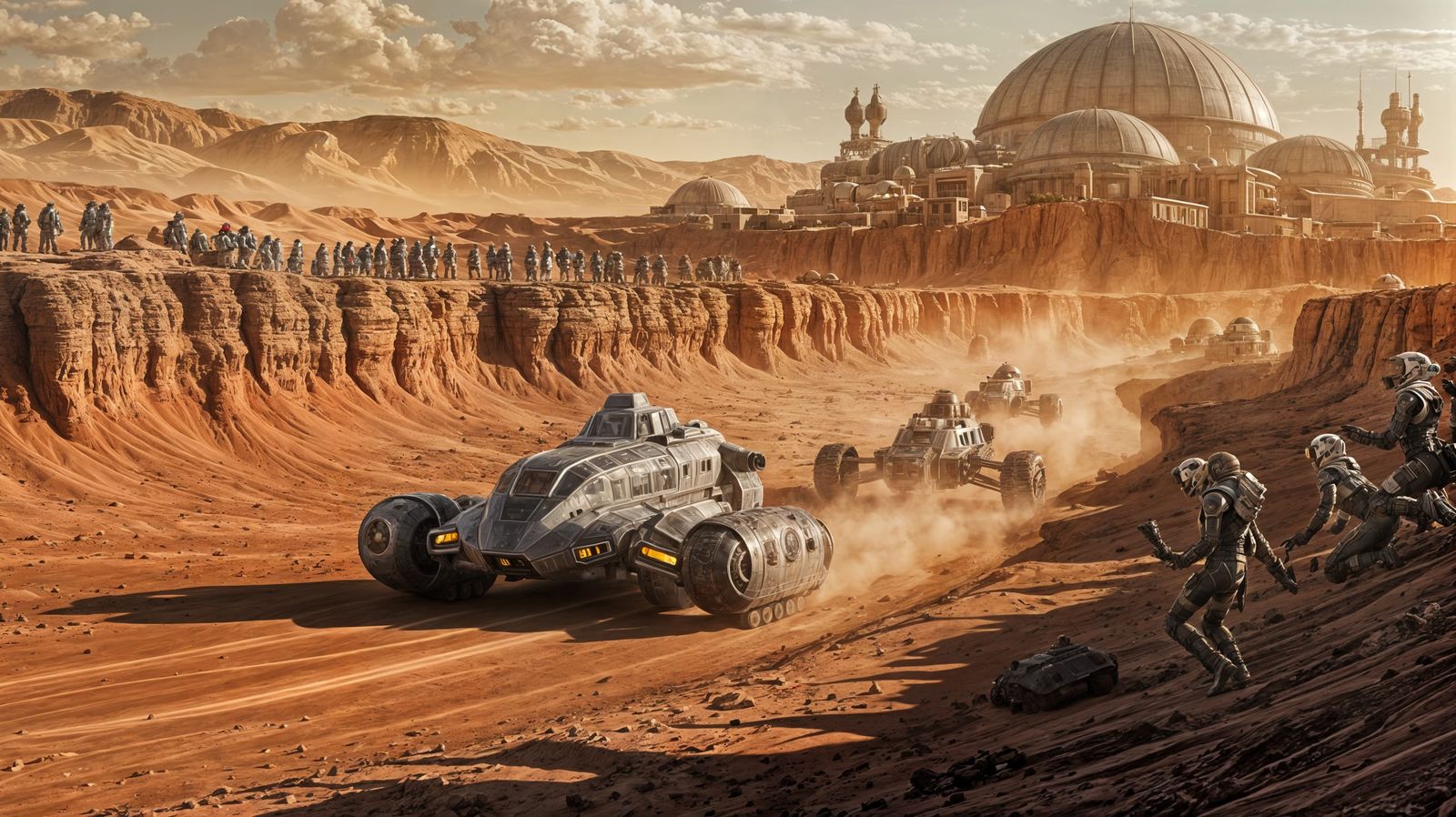 Dust Storm Showdown on Mars: Advanced Hovercrafts Speed Thro...