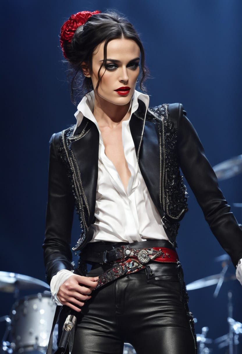 Glamorous Rockstar Pop Singer on Stage