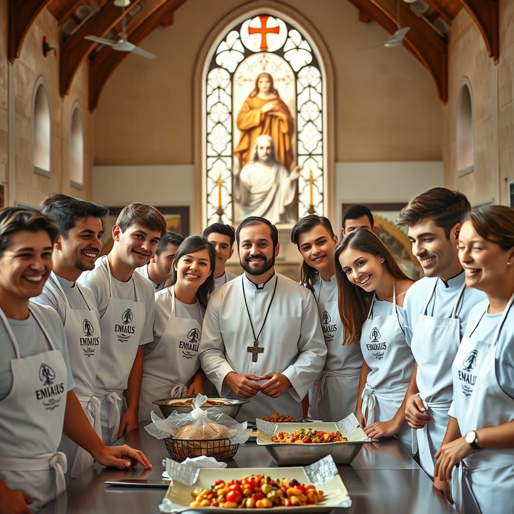 Young Emaus Group Members Serve with Enthusiasm in Church Ki...