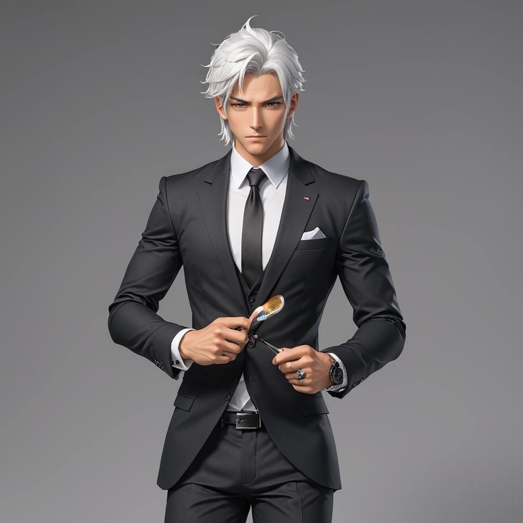 Anime Style Rendering of an Italian Man in Suit