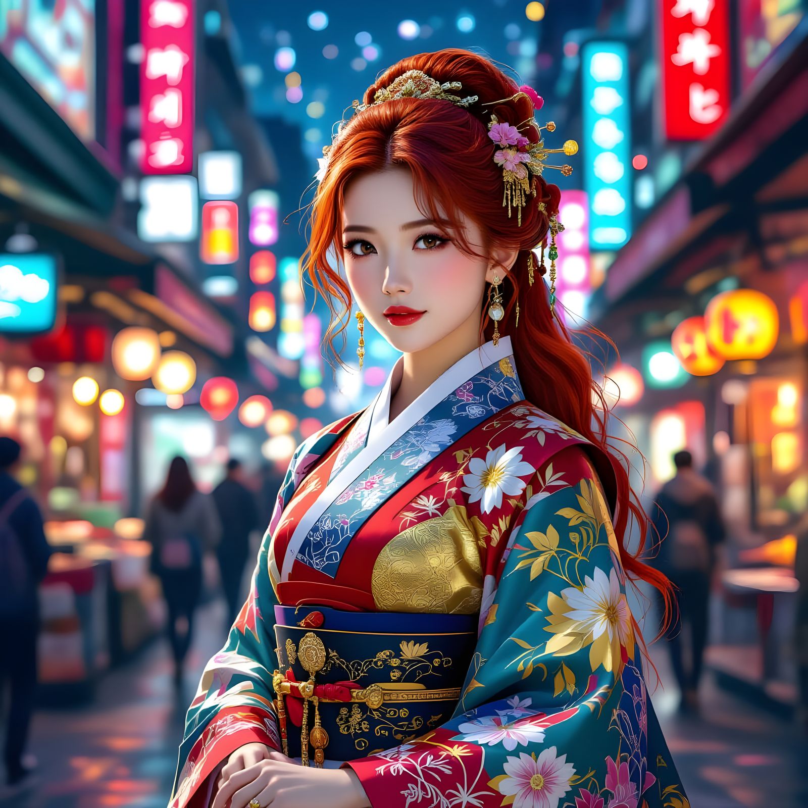 Cyberpunk Hanbok: A Fusion of Tradition and Future